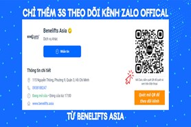 CHỈ THÊM 3S THEO DÕI KÊNH ZALO OFFICAL HỮU ÍCH TỪ BENELIFTS ASIA